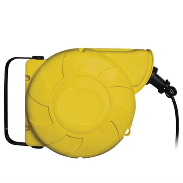 Perel Bęben ścienny z automatycznym zwijaczem i kablem 13+2 m, Schuko