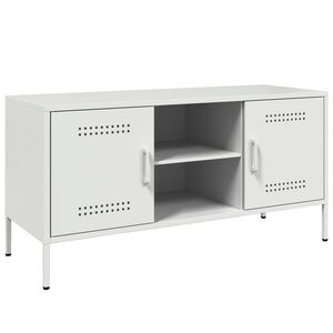 vidaXL Szafka pod telewizor, biała, 100,5x39x50,5 cm, stalowa
