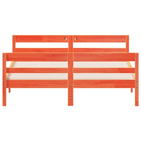 vidaXL Rama ł&oacute;żka bez materaca, woskowy brąz, 120x200 cm, lita sosna