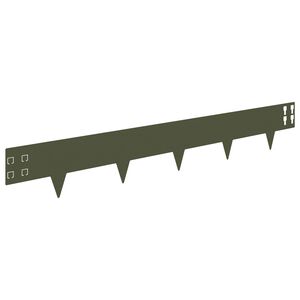 vidaXL Krawężnik do trawnika 10 pcs 100 x 15 cm Stal Oliwkowy zielony