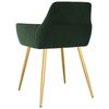 vidaXL Krzesła stołowe, 6 szt., ciemnozielone, obite aksamitem