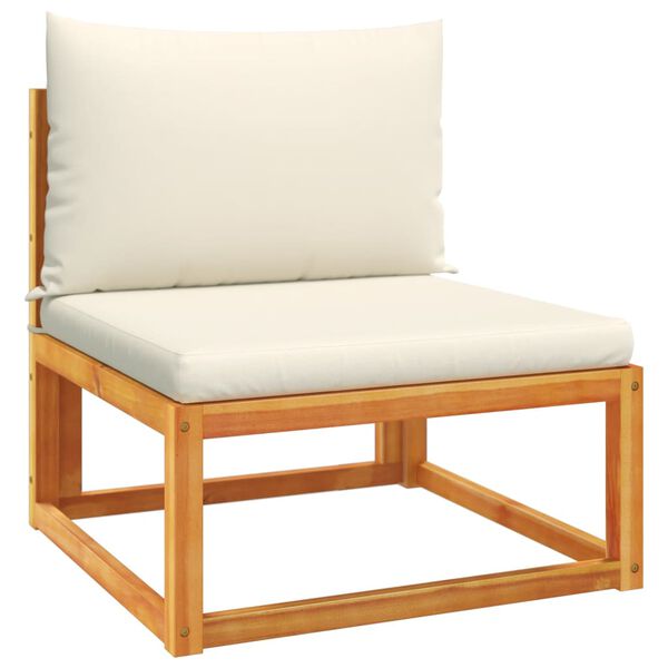 vidaXL 3-częściowy zestaw wypoczynkowy do ogrodu z poduszkami, drewno akacjowe i lina