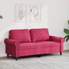 vidaXL Sofa 2-osobowa, winna czerwień, 140 cm, tapicerowana aksamitem