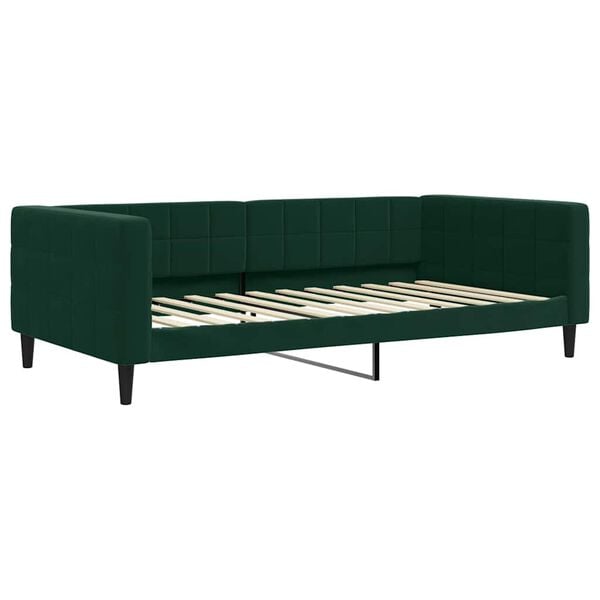vidaXL Sofa z funkcją spania, ciemnozielona, 100x200 cm, aksamitna
