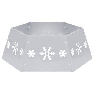 vidaXL Osłona pod choinkę, srebrno-biała, &Oslash;68x25 cm