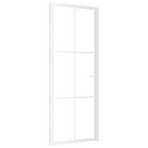 vidaXL Drzwi wewnętrzne, 83x201,5 cm, białe, szkło ESG i aluminium