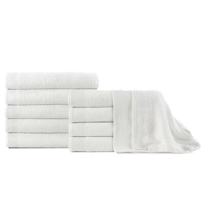vidaXL Ręczniki kąpielowe, 10 szt, bawełna 350 g/m², 100x150 cm, białe