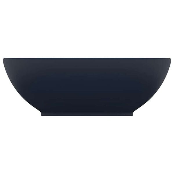 vidaXL Luksusowa, owalna umywalka, matowy granat, 40x33 cm, ceramiczna