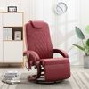 vidaXL Telewizyjny fotel masujący, regulowany, bordowy, sztuczna skóra