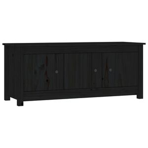 vidaXL Szafka na buty, czarna, 110x38x45,5 cm, lite drewno sosnowe
