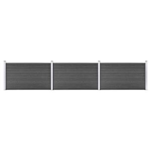 vidaXL Zestaw ogrodzeniowy z WPC, 526 x 105 cm, czarny