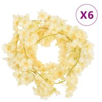 vidaXL Sztuczne girlandy kwiatowe, 6 szt., szampańskie, 180 cm
