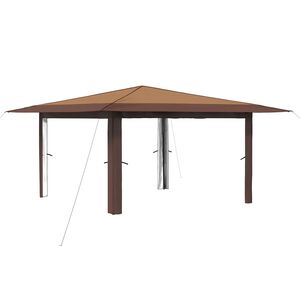 vidaXL Gazebo bez ścianki bocznej 4 x 4 m Beżowy i Brązowy