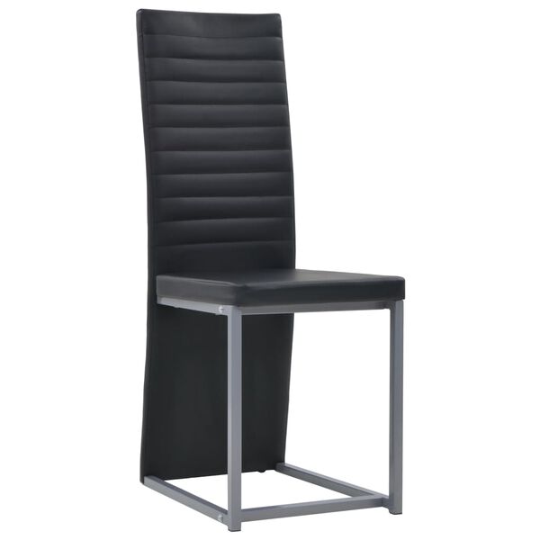 vidaXL Meble do jadalni, 7 części, stal i szkło hartowane, czarne