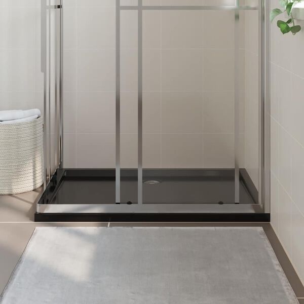 vidaXL Prostokątny brodzik prysznicowy, ABS, czarny, 80x120 cm