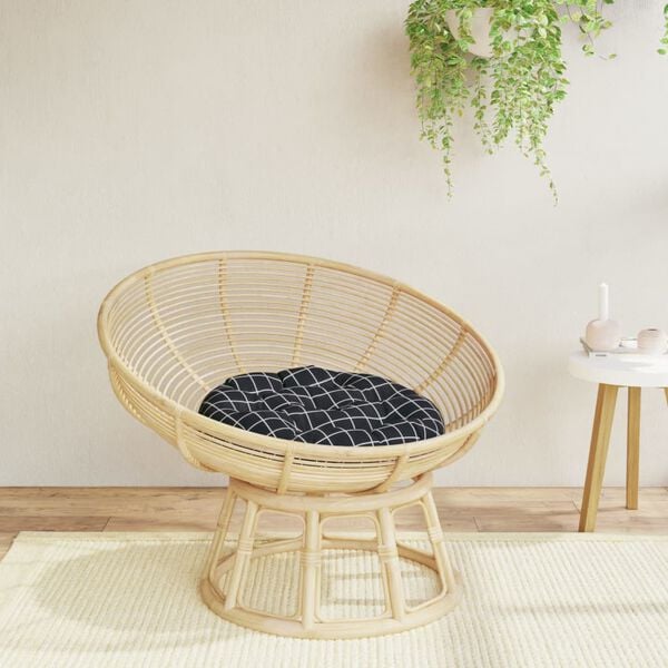 vidaXL Okrągła poduszka, czarna krata, &Oslash; 60 x 11 cm, tkanina Oxford