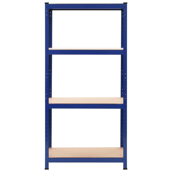 vidaXL Regały magazynowe, 2 szt., niebieskie, 80x40x160 cm, stal i MDF