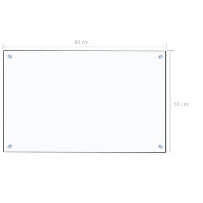 vidaXL Panel ochronny do kuchni, przezroczysty, 80x50 cm, szkło
