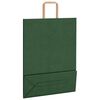 vidaXL Torby papierowe 250 szt. z uchwytami zielone 32x12x42 cm