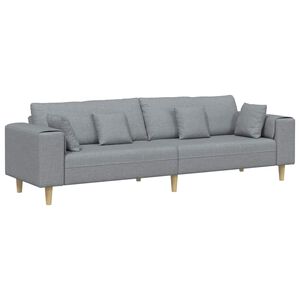 vidaXL Sofa z poduszką Jasnoszary 250 x 77 x 76 cm tkanina