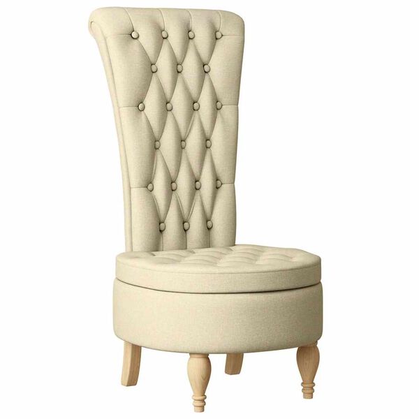 vidaXL Fotel typu slipper Kremowy 56,5 x 70 x 110 cm tkanina