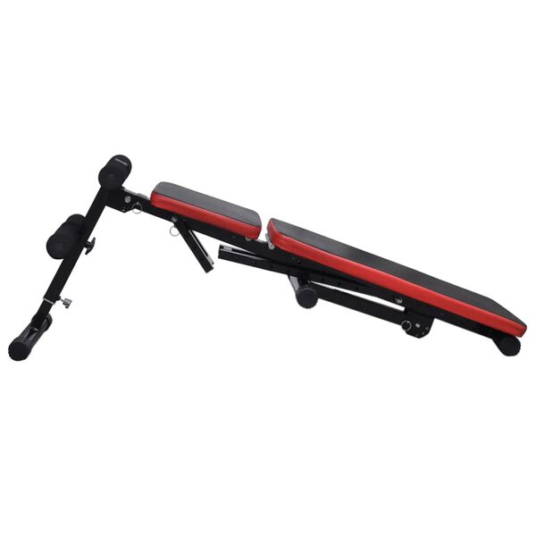 vidaXL Regulowana ławka do brzuszk&oacute;w ze sztangą i hantlami, 30,5 kg