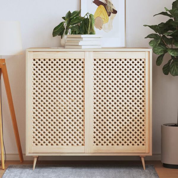 vidaXL Drzwiczki do szafki, z kratką, 2 szt., 59,5x99 cm, sosnowe