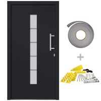 vidaXL Drzwi zewnętrzne, aluminium i PVC, antracytowe, 100x200 cm