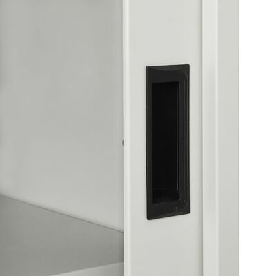 vidaXL Szafka z drzwiami przesuwnymi i donicą, jasnoszara, stalowa