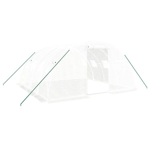 vidaXL Szklarnia ze stalową ramą, biała, 16 m², 4x4x2 m