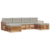 vidaXL Zestawy sof 6 pcs Naturalny i Jasny Szary Lite Drewno Akacji