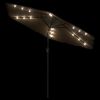 vidaXL Parasol ogrodowy z LED, stalowy słupek, brązowy, 268x268x226 cm