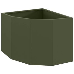 vidaXL Doniczka R&oacute;żnorożna oliwkowa zieleń 45 x 45 x 35 cm Stal