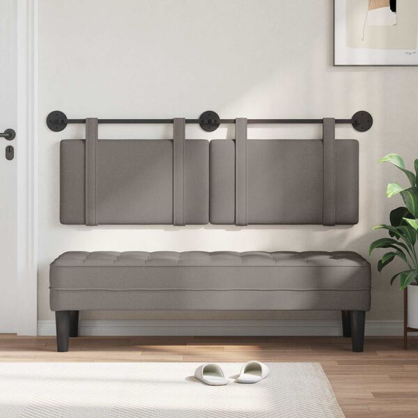 vidaXL Wisząca Głowa Gładki Ciemnoszary 130 x 55 x 5 cm tkanina