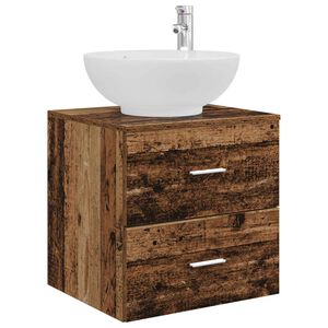 vidaXL Umywalka ścienna z szafką Stare drewno 49,5 x 44,5 x 66,5 cm
