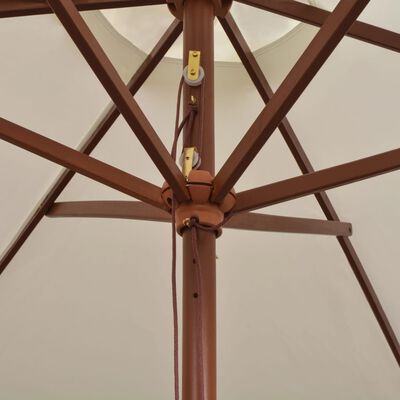 vidaXL Parasol ogrodowy, 270x270 cm, drewniany, kremowy