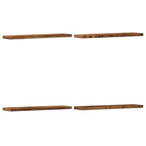 vidaXL P&oacute;łki ścienne, 4 szt., kolor starego drewna, 40x20x1,5 cm