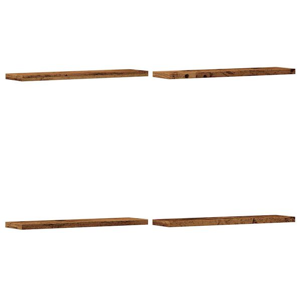 vidaXL P&oacute;łki ścienne, 4 szt., kolor starego drewna, 40x20x1,5 cm