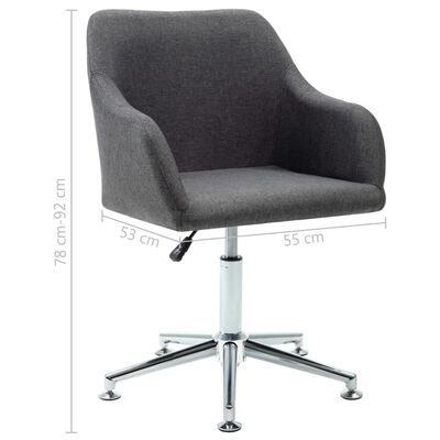vidaXL Obrotowe krzesło biurowe, ciemnoszare, tkanina