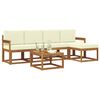vidaXL Zestaw sof na zewnątrz z poduszką 6 pcs Naturalny i Kremowy