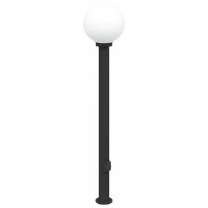 vidaXL Słupek oświetleniowy z gniazdem 120 cm Czarny IP44