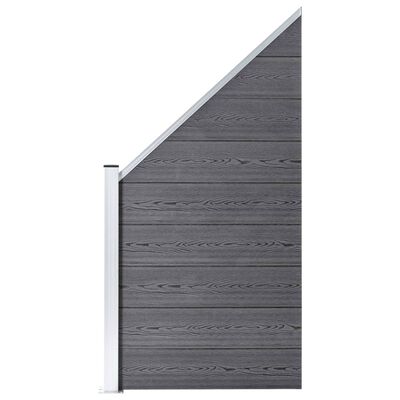 vidaXL Ogrodzenie WPC, 7 paneli kwadratowych, 1 skośny, 1311x186 cm