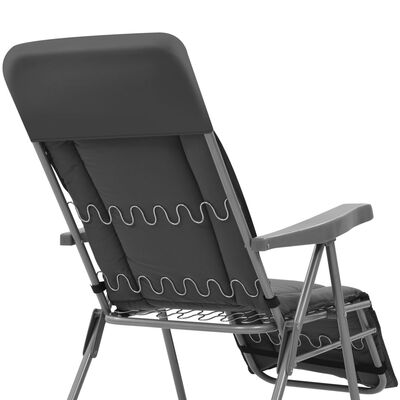 vidaXL Składane krzesła ogrodowe z poduszkami, 2 szt., szare