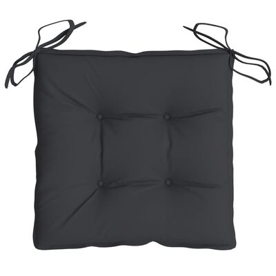 vidaXL Poduszki na krzesła, 6 szt., czarne, 50x50x7 cm, tkanina