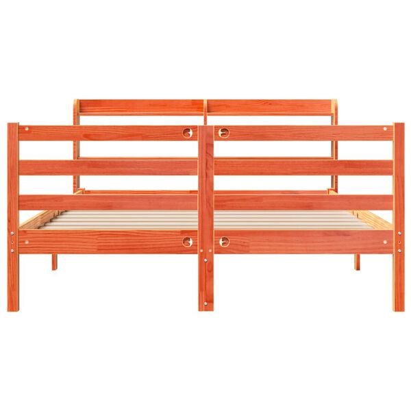 vidaXL Łóżko bez materaca, woskowy brąz, 140x200 cm, drewno sosnowe