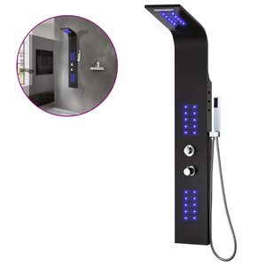 vidaXL Panel prysznicowy, aluminiowy, czarny, 20x44x130 cm