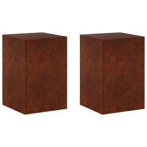 vidaXL Stojak na rośliny 2 pcs Rdzawy 40 x 40 x 60 cm Stal kortenowska