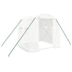 vidaXL Szklarnia ze stalową ramą, biała, 4 m&sup2;, 2x2x2 m