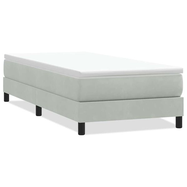 vidaXL Łóżko Box Spring bez materaca Jasnoszary 80x220 cm Aksamit