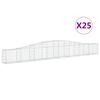 vidaXL Kosze gabionowe, 25 szt, 400x30x40/60 cm, galwanizowane żelazo
